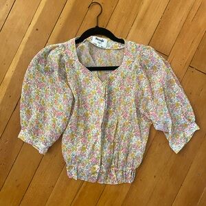Rouje Liberty cotton Floral Puff Sleeve Blouse